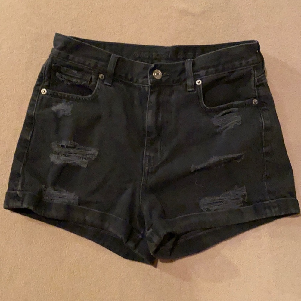 American Eagle Black Denim Shorts, Size 4